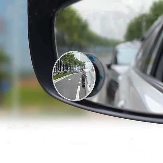 Auto Thrill 3R 360° Adjustable Round Blind Spot Mirror for Car ORVM – Frameless Convex Wide Angle Parking Mirror, Water Resistant, Easy Install, Pack of 2 for Cars, Trucks & Bikes