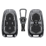 AutoThrill Premium Cortex Silver Key Cover Compatible with Tata Harrier | Safari | Nexon | Altroz | Tigor | EV | Punch | Tiago EV Electric - 4 Button Smart Key Only