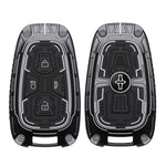 AutoThrill Premium Cortex Silver Key Cover Compatible with Tata Harrier | Safari | Nexon | Altroz | Tigor | EV | Punch | Tiago EV Electric - 4 Button Smart Key Only