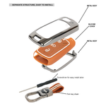 AutoThrill Premium Metal Chrome Brown Key Cover Compatible with Tata Tiago | Nexon | Altroz | Safari | Storme | Zest | Bolt | Tigor | Punch | Hexa 3 Button Flip Key