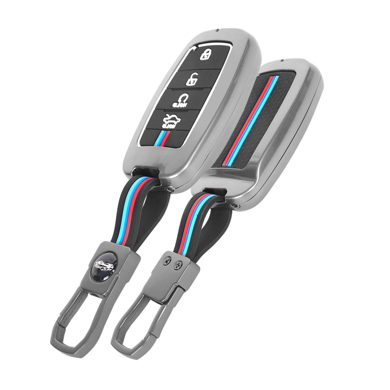Car key fob cover with keychain on a white background