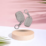 AutoThrill Premium Grey Leather Key Cover Compatible with Tata Harrier | Safari | Nexon | Altroz | Tigor | EV | Punch | Tiago EV Electric - 4 Button Smart Key Only