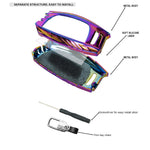 AUTO THRILL Premium Multi Violet Metal Key Cover Compatible with Hyundai i20, Creta, Venue, Tucson, Alcazar, Verna, Xcent, Aura, Elantra 3 Button Smart Key Special Feature Visibilitye in low-ligh Condition