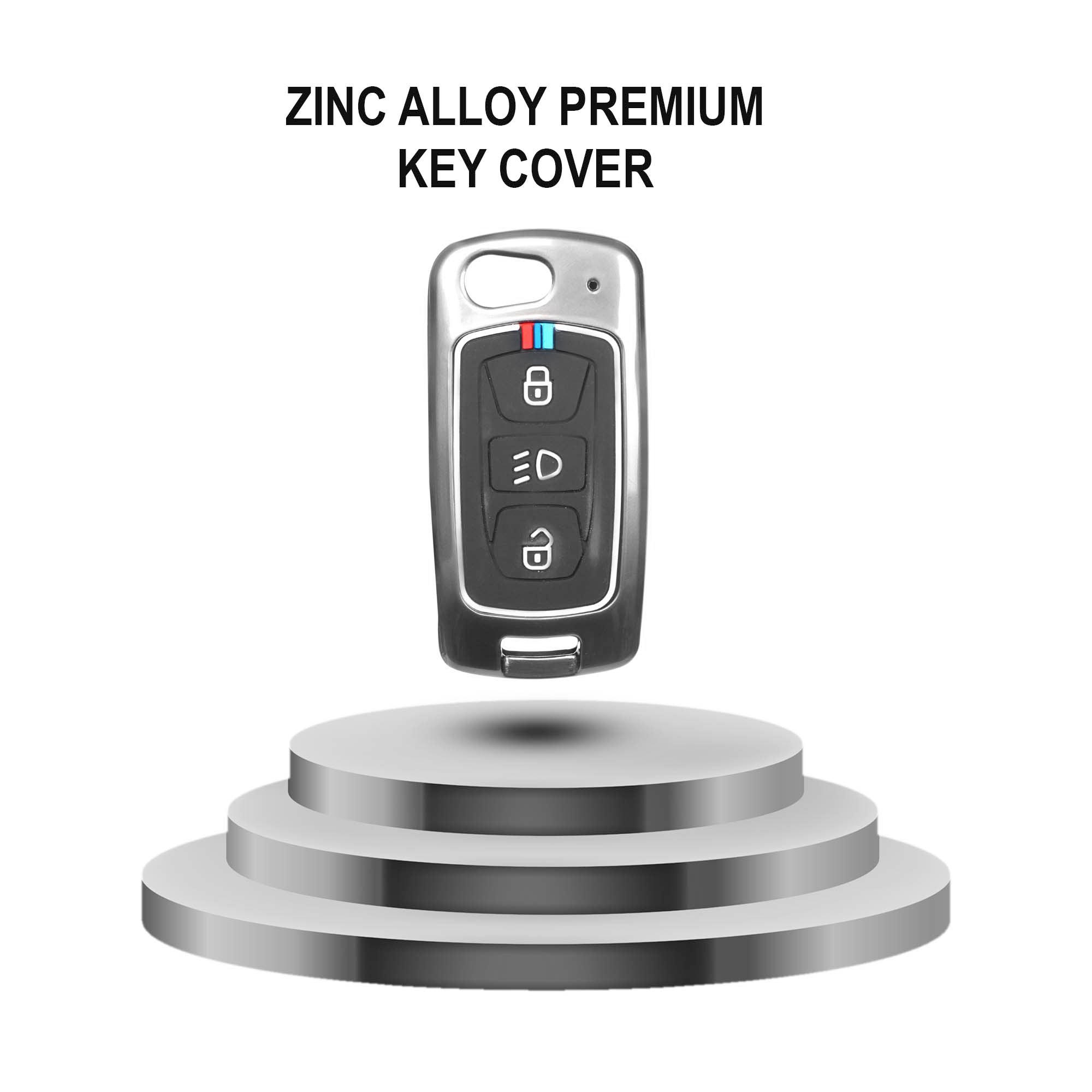 AutoThrill Premium Key Cover Compatible with Tata Tiago | Nexon | Altroz | Safari | Storme | Zest | Bolt | Tigor | Punch | Hexa 3 Button Flip Key