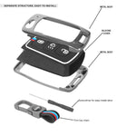 AutoThrill Premium Key Cover Compatible with Tata Tiago | Nexon | Altroz | Safari | Storme | Zest | Bolt | Tigor | Punch | Hexa 3 Button Flip Key