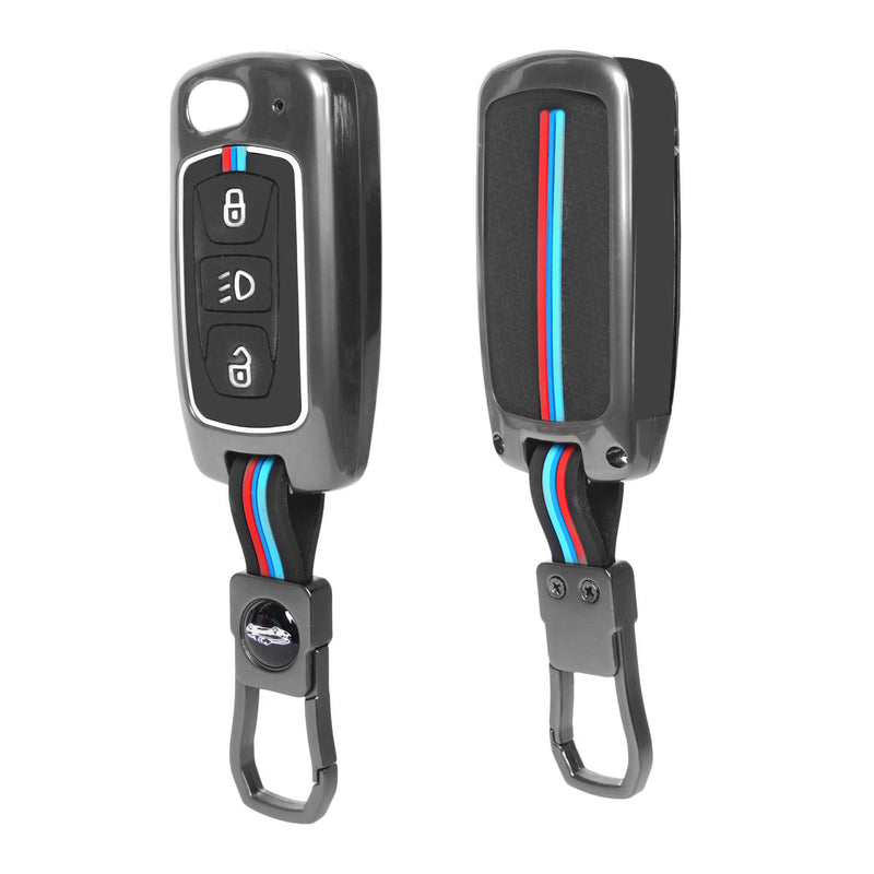 AutoThrill Premium Key Cover Compatible with Tata Tiago | Nexon | Altroz | Safari | Storme | Zest | Bolt | Tigor | Punch | Hexa 3 Button Flip Key