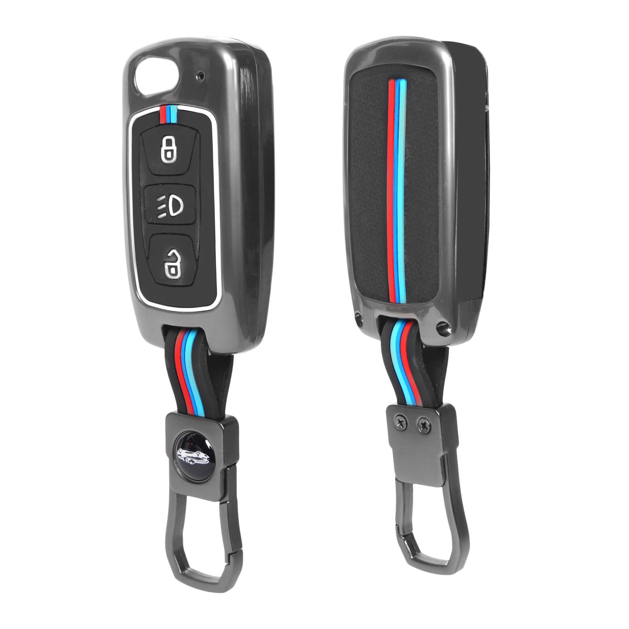 AutoThrill Premium Key Cover Compatible with Tata Tiago | Nexon | Altroz | Safari | Storme | Zest | Bolt | Tigor | Punch | Hexa 3 Button Flip Key