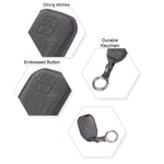Luxury black leather Suzuki key cover with metal hook ring for Swift Dzire Grand Vitara XL6 smart remote key