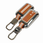 Auto Thrill Premium Chrome Brown Key Cover for Baleno, Grand Vitara, XL6, Swift, Brezza, Celerio, Ignis, Ertiga, Dzire, Fronx, Rumion, Glanza, Hyryder - 2 Button Smart Key