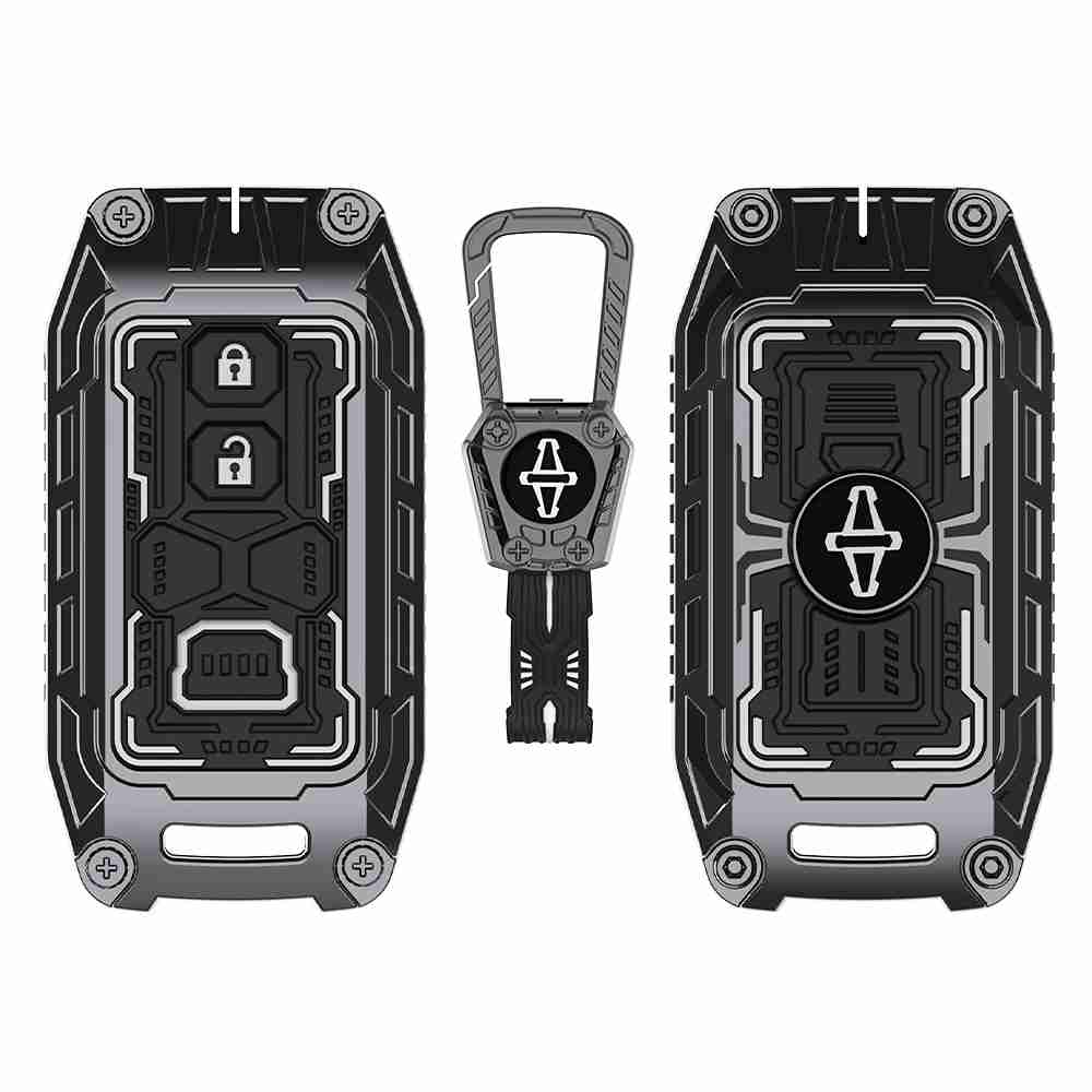 Auto Thrill Premium Cortex Silver Key Cover for Baleno, Grand Vitara, XL6, Swift, Brezza, Celerio, Ignis, Ertiga, Dzire, Fronx, Rumion, Glanza, Hyryder - 2 Button Smart Key