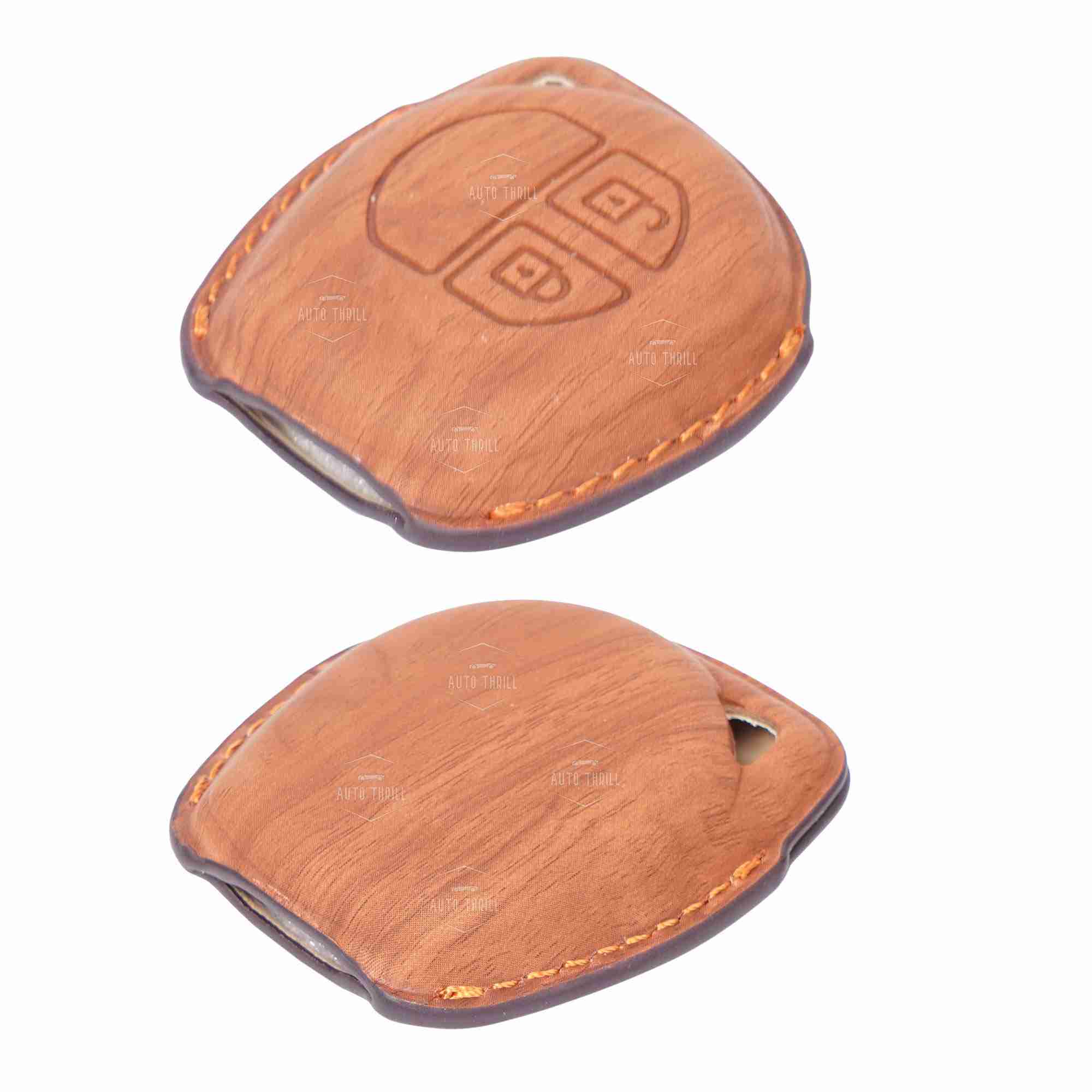 Auto Thrill Premium Leather Brown Key Cover Compitable for Suzuki Swift | Ertiga | Wagonr | Celerio | Swift Dzire | Alto | Fronx | Brezza | S Presso | Ignis | 2 Button Remote Key