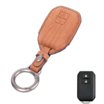 Suzuki smart key leather case brown stitched key cover for Brezza Celerio Ignis Rumion Glanza 2 button key
