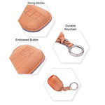 Luxury brown leather Suzuki key cover with metal hook ring for Baleno Grand Vitara XL6 Swift smart remote key