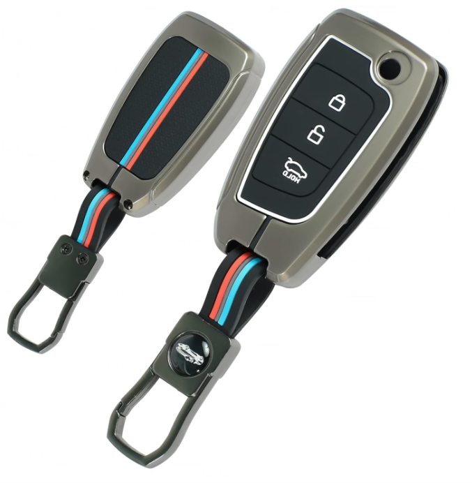 Auto Thrill Premium Key Cover Compatible for for Hyundai Verna/Elantra/Tucson 2017 Onwards 3 Button Flip Key