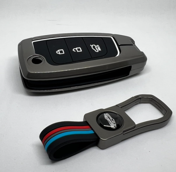 Auto Thrill Premium Key Cover Compatible for for Hyundai Verna/Elantra/Tucson 2017 Onwards 3 Button Flip Key