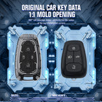 AutoThrill Premium Cortex Silver Key Cover Compatible with Tata Harrier | Safari | Nexon | Altroz | Tigor | EV | Punch | Tiago EV Electric - 4 Button Smart Key Only