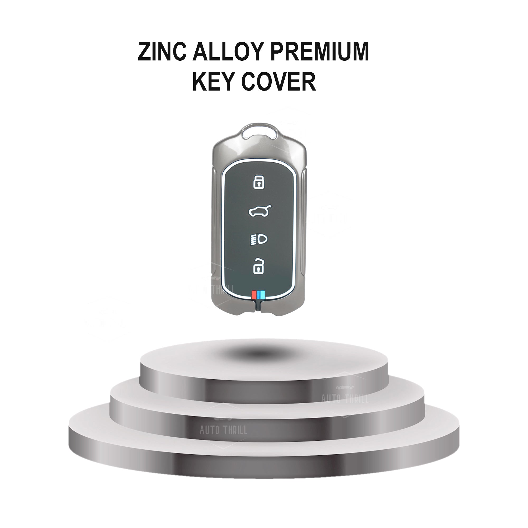 Auto Thrill Metal Key Cover for Tata Curvv Sierra & EV – Compatible with 4 Button Smart Key