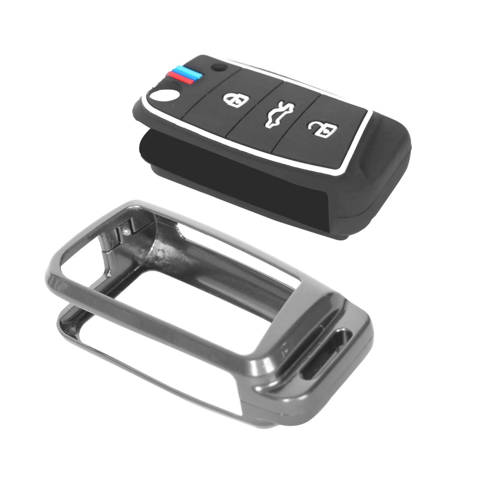 Skoda Volkswagen key cover with metal frame and soft inner case