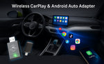 AutoThrill 2-in-1 Wireless Car Adapter | Convert Wired Android Auto & CarPlay to Wireless | Bluetooth Connectivity | Compatible with OEM Stereo Screen Wired Android Auto/CarPlay