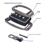Modern zinc alloy key shell with soft inner silicone liner and easy install protective structure