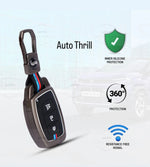 Luxury alloy key case with 360 degree protection and resistance free signal support for smart car keys