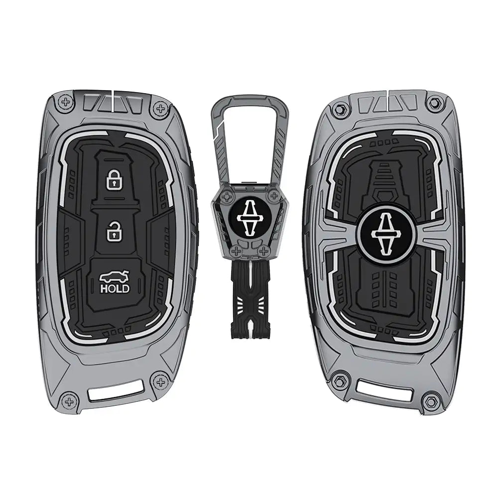 Heavy duty smart key cover with anti scratch design, secure grip and stylish metal frame protection