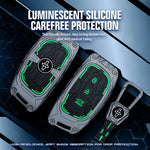 Glow in dark silicone key cover with luminous detailing, shockproof body and premium protective shell