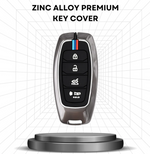 Zinc alloy premium key cover with button symbols on a white background