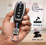 Auto Thrill Premium Key Cover Compatible for Hyundai 4 Button Smart Key Oval Verna