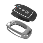 Auto Thrill Premium Metal Silicone Key Cover Compatible with Hyundai i20 | Creta | Venue | Tucson | Alcazar | Verna | Xcent | Aura | Elantra | 3 Button Flip Key only