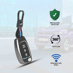 Auto Thrill Premium Metal Silicone Key Cover Compatible with Hyundai i20 | Creta | Venue | Tucson | Alcazar | Verna | Xcent | Aura | Elantra | 3 Button Flip Key only