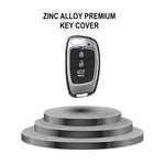 Auto Thrill Premium Metal Silicone Key Cover Compatible with Hyundai i20 | Creta | Venue | Tucson | Alcazar | Verna | Xcent | Aura | Elantra | 3 Button Flip Key only