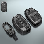 Auto Thrill Premium Metal Transform Black Key Cover Compatible with Hyundai i20 | Creta | Venue | Tucson | Alcazar | Verna | Xcent | Aura | Elantra | 3 Button Flip Key only