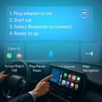 AutoThrill 2-in-1 Wireless Car Adapter | Convert Wired Android Auto & CarPlay to Wireless | Bluetooth Connectivity | Compatible with OEM Stereo Screen Wired Android Auto/CarPlay