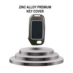 Zinc alloy premium key cover on a white background with text.