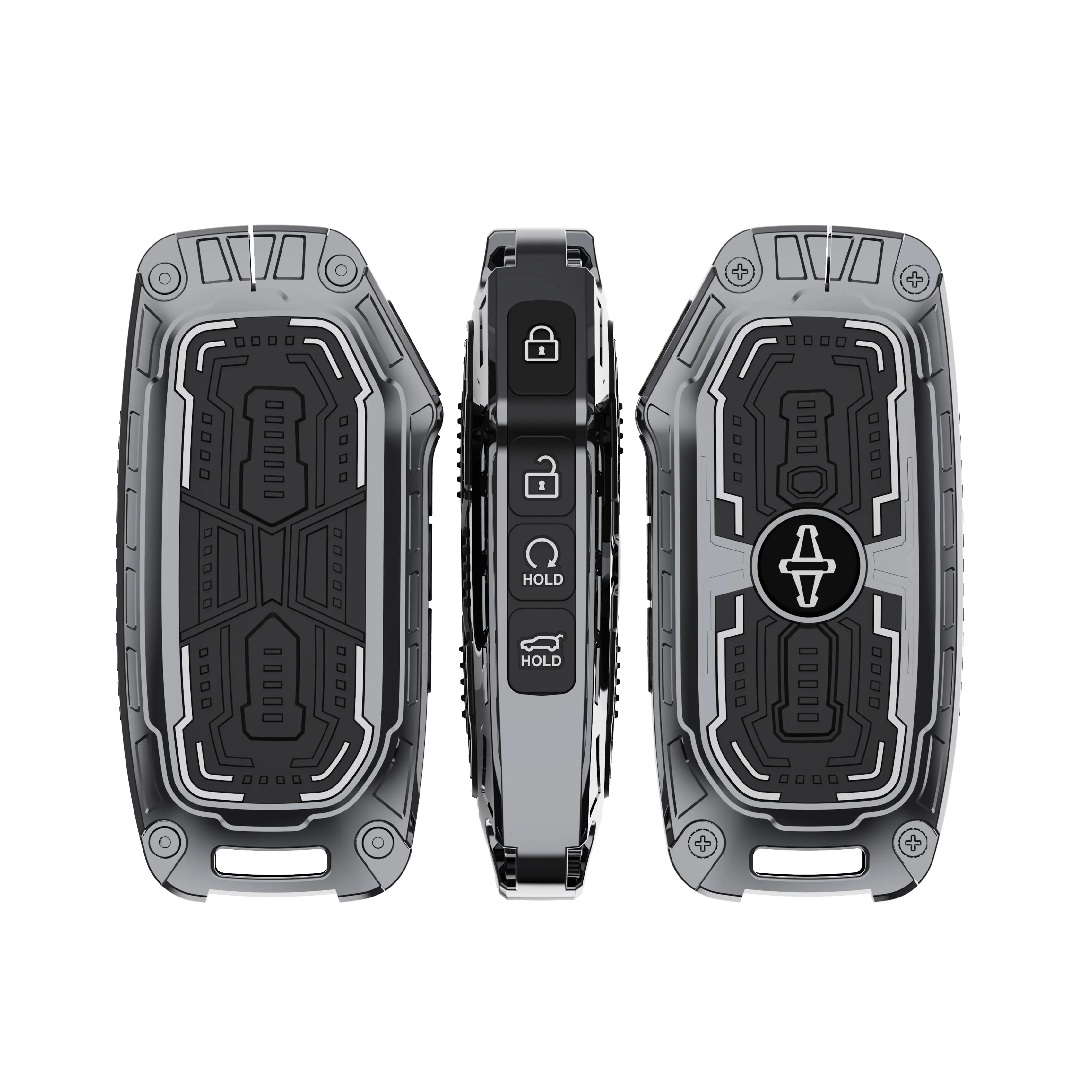 Kia smart key cover with premium zinc alloy body and luminous silicone protection
