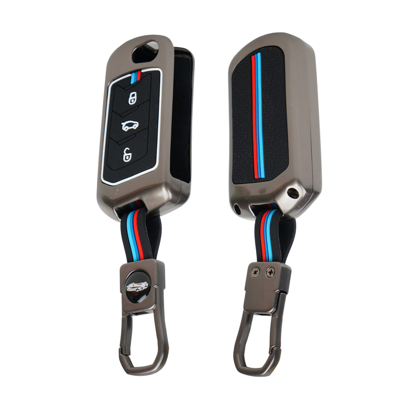 Two car key cover with remote controls on a white background