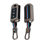 Two car key cover with remote controls on a white background