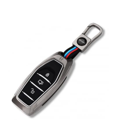 Car key fob with remote control on a white background
