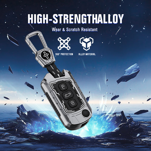 Premium alloy smart key cover with high strength metal body and scratch resistant protection