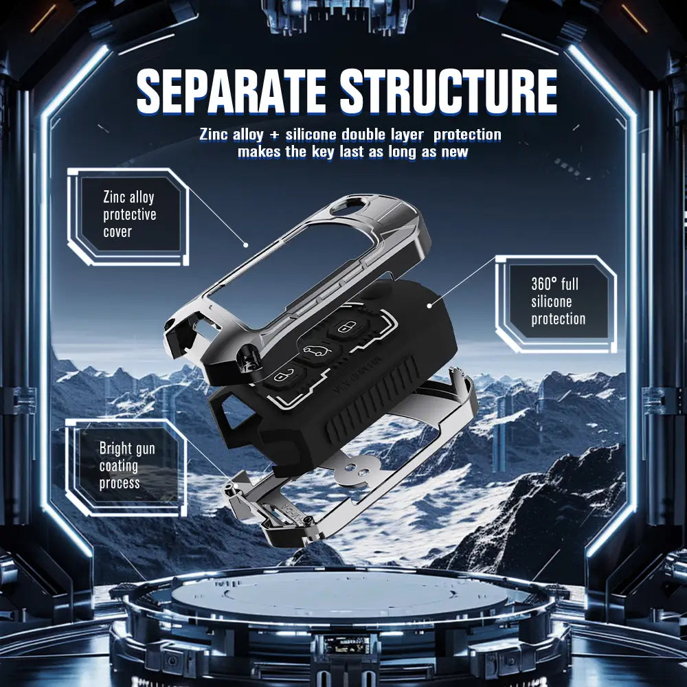 Luxury smart key protector with non signal blocking design and soft silicone inner layer