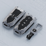 Premium Mahindra smart key cover with metallic armor finish and heavy duty keychain