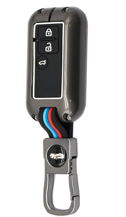 Car key fob cover with BMW logo on a white background
