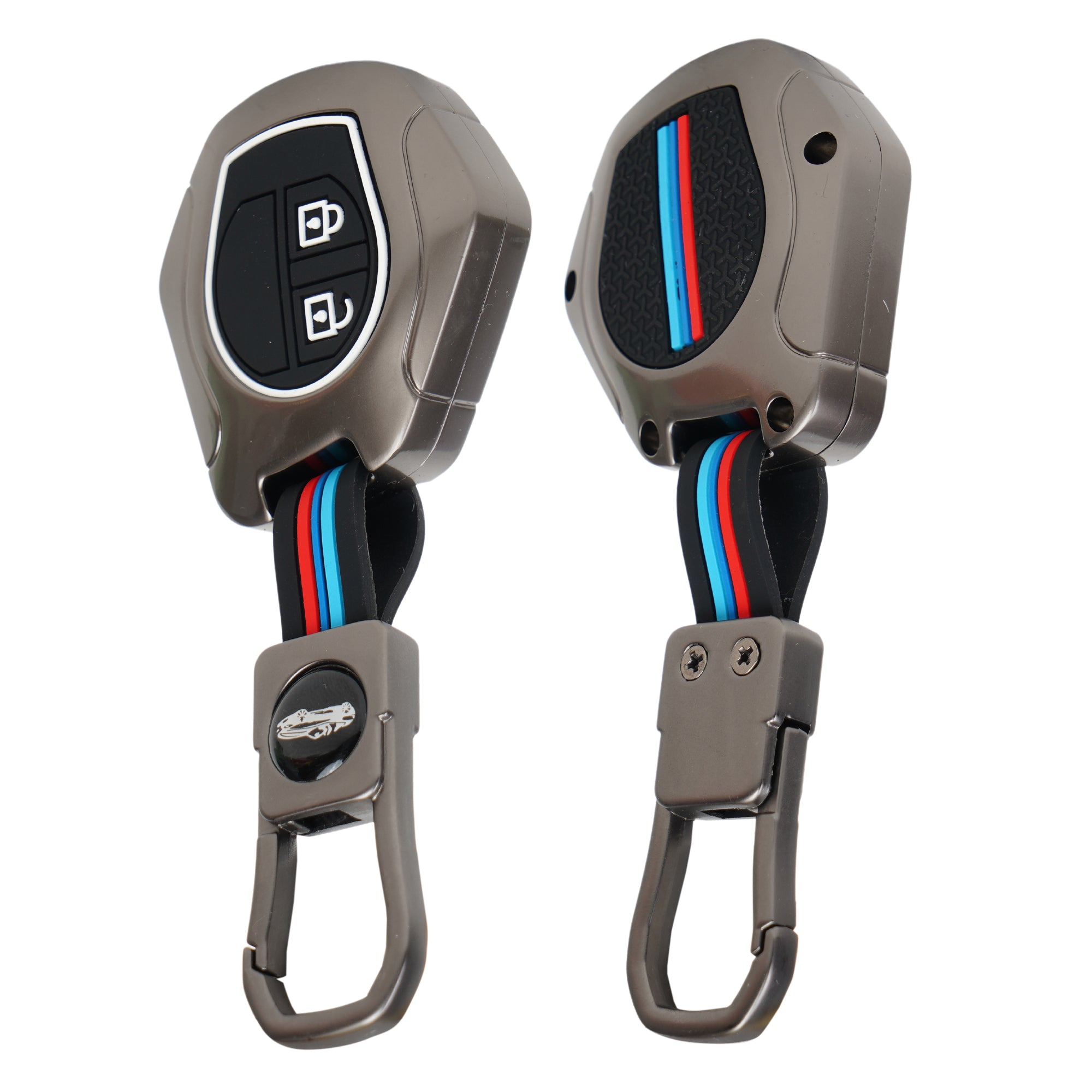 Auto Thrill Premium Metal Silicone Black Key Cover Compitable for Suzuki Swift | Ertiga | Wagonr | Celerio | Swift Dzire | Alto | Fronx | Brezza | S Presso | Ignis | 2 Button Remote Key