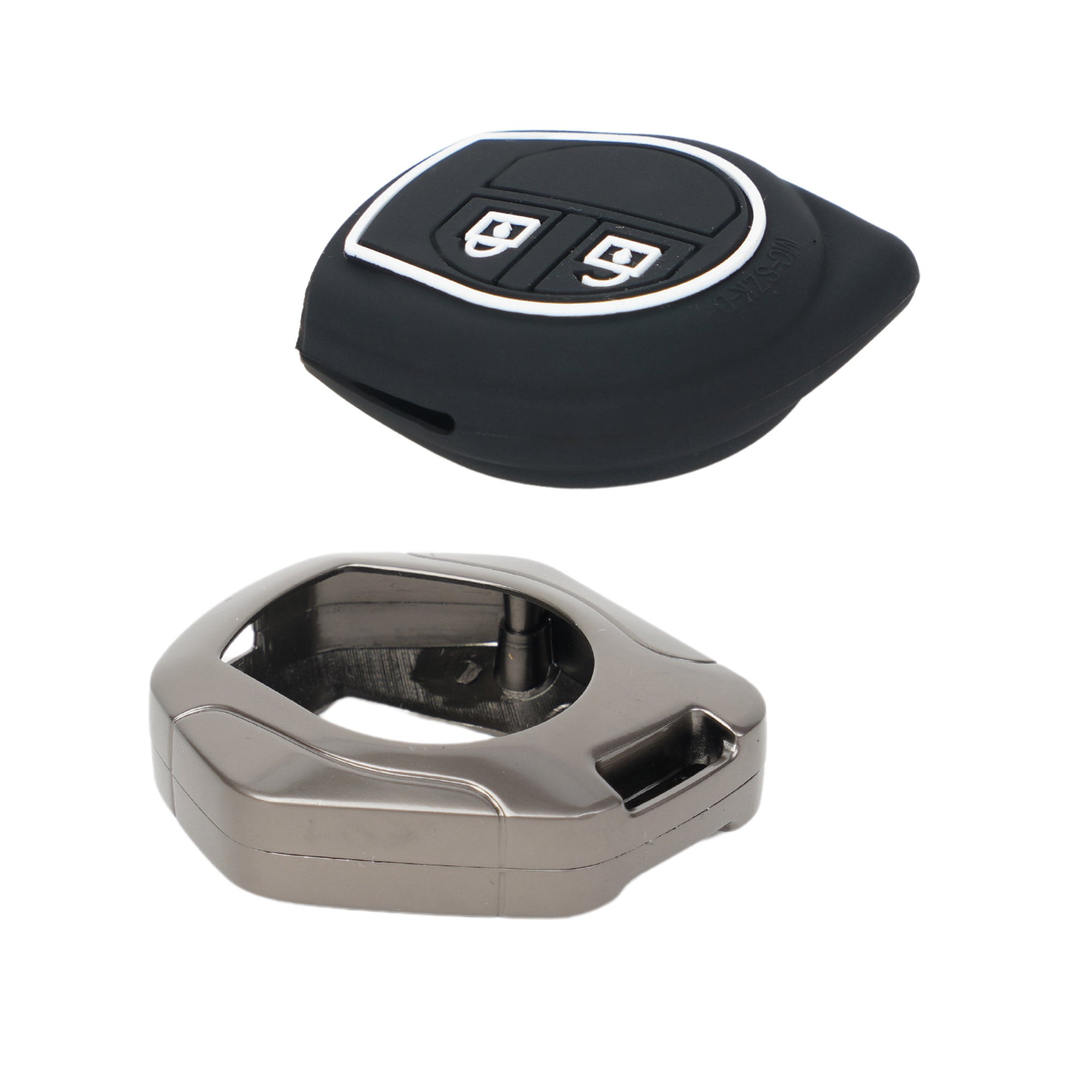 Auto Thrill Premium Metal Silicone Black Key Cover Compitable for Suzuki Swift | Ertiga | Wagonr | Celerio | Swift Dzire | Alto | Fronx | Brezza | S Presso | Ignis | 2 Button Remote Key