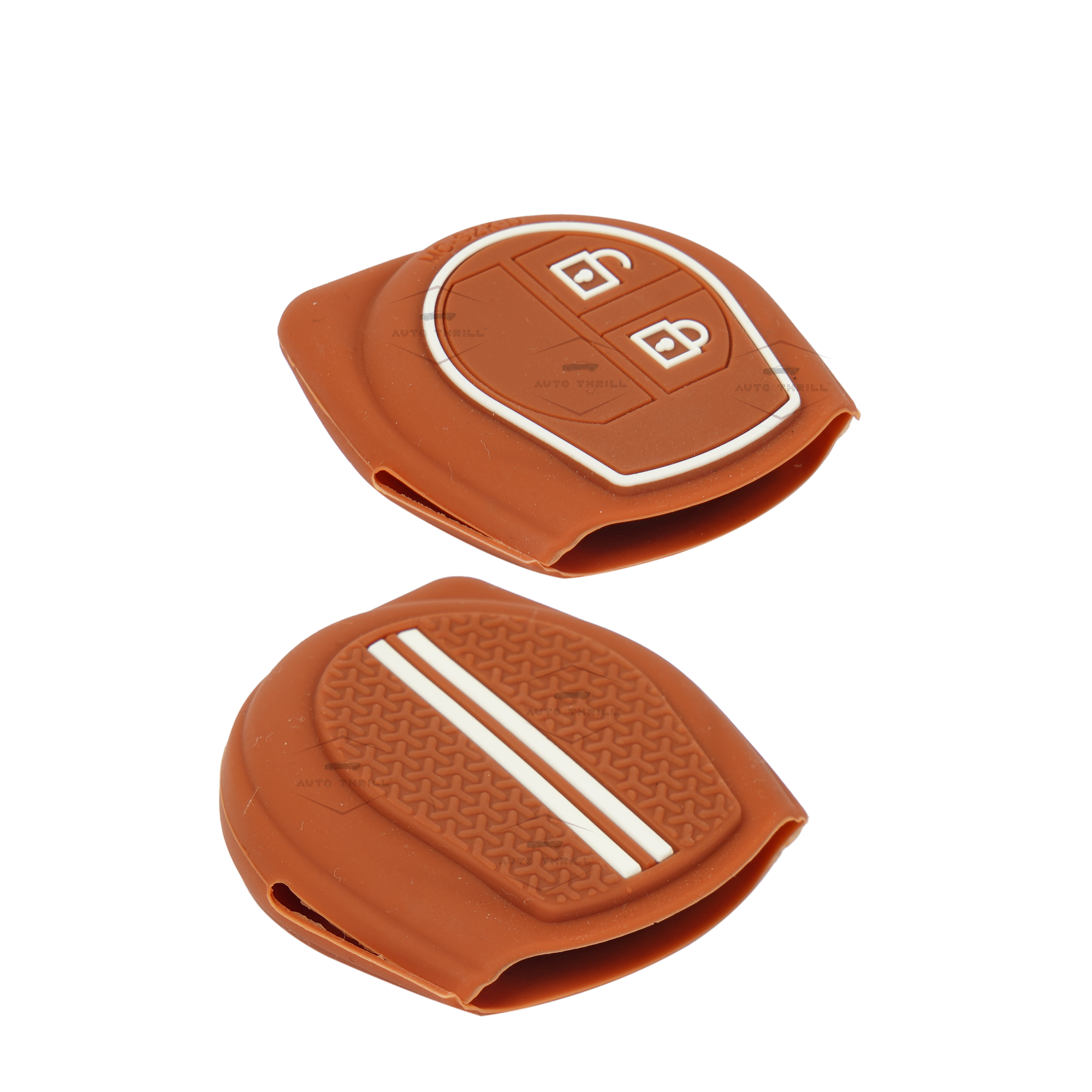 Auto Thrill Premium Chrome Brown Key Cover Compitable for Suzuki Swift | Ertiga | Wagonr | Celerio | Swift Dzire | Alto | Fronx | Brezza | S Presso | Ignis | 2 Button Remote Key