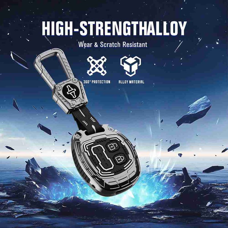 Auto Thrill Premium Cortex Silver Key Cover Compitable for Suzuki Swift | Ertiga | Wagonr | Celerio | Swift Dzire | Alto | Fronx | Brezza | S Presso | Ignis | 2 Button Remote Key