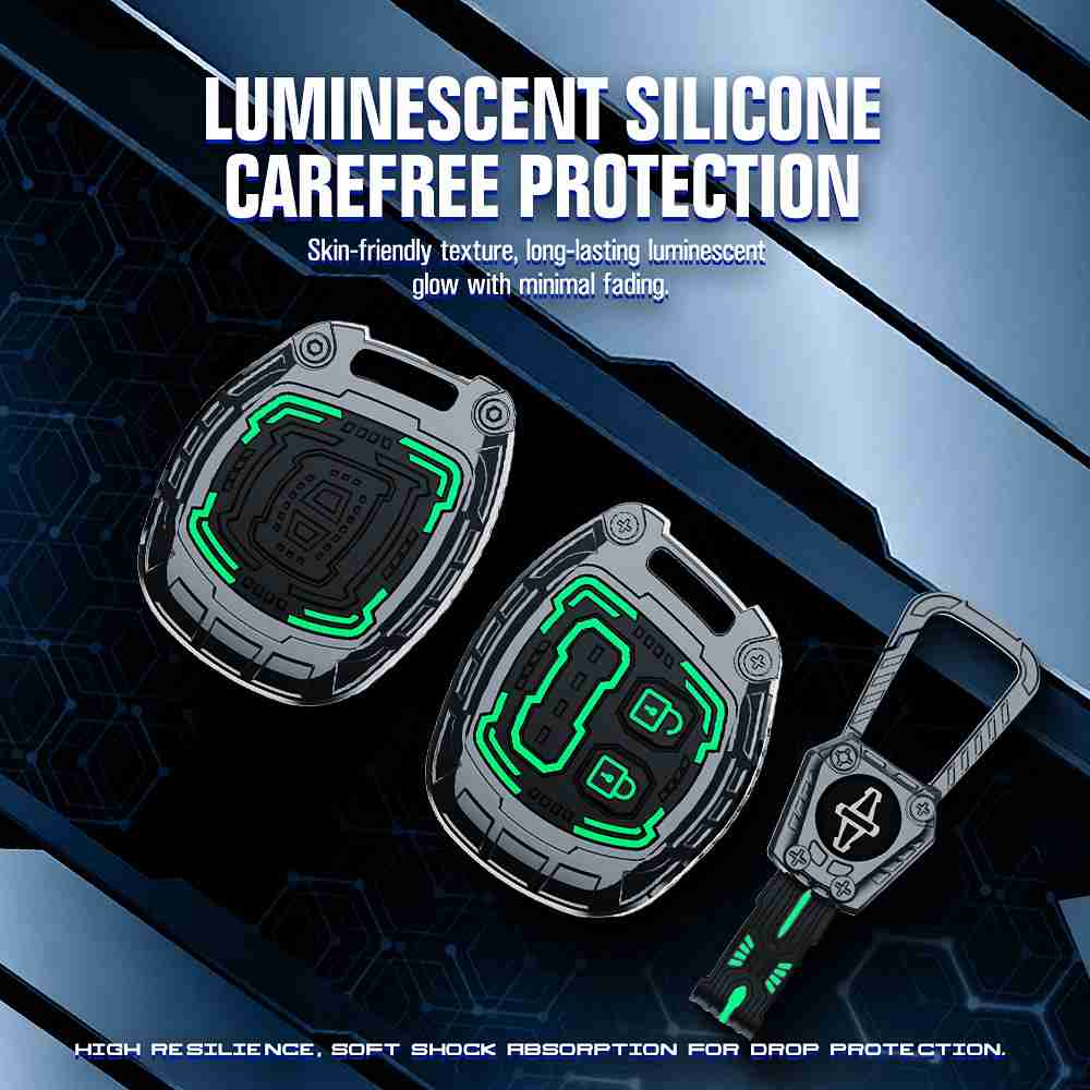Auto Thrill Premium Cortex Silver Key Cover Compitable for Suzuki Swift | Ertiga | Wagonr | Celerio | Swift Dzire | Alto | Fronx | Brezza | S Presso | Ignis | 2 Button Remote Key