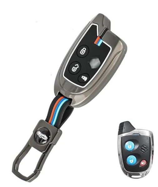Car key fob with remote control on a white background