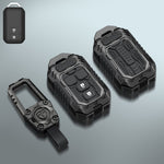 Suzuki car key cover premium black armor style smart key case with metal hook keychain for 2 button remote key protection
